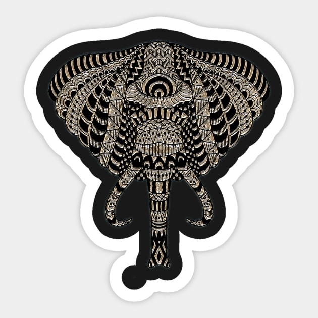 Elephant zentangle Sticker by obmik